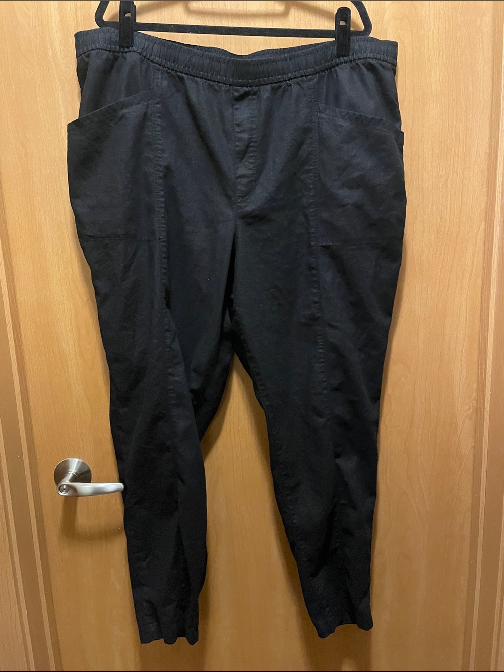 Old Navy Black Women's Elastic-Waist Casual Trousers XXL TALL